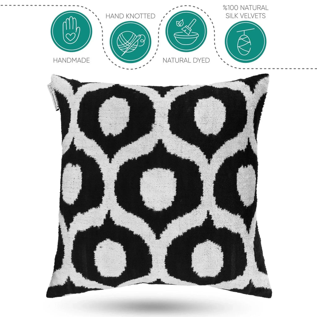 Canvello Handmade Decorative Black and White Pillows - 18x18 in Canvello