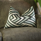 Canvello Handmade Decorative Gray Black Throw Pillows - 16x24 in Canvello