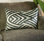 Canvello Handmade Decorative Gray Black Throw Pillows - 16x24 in Canvello