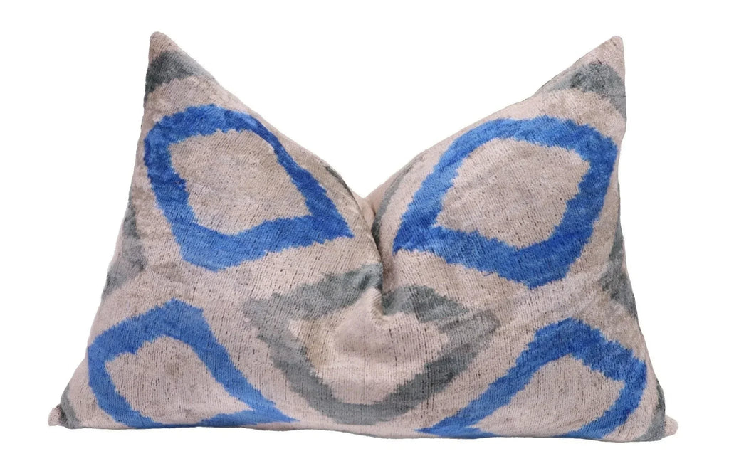 Canvello Handmade Decorative GrayBlue Throw Pillow - 16"X24" Canvello