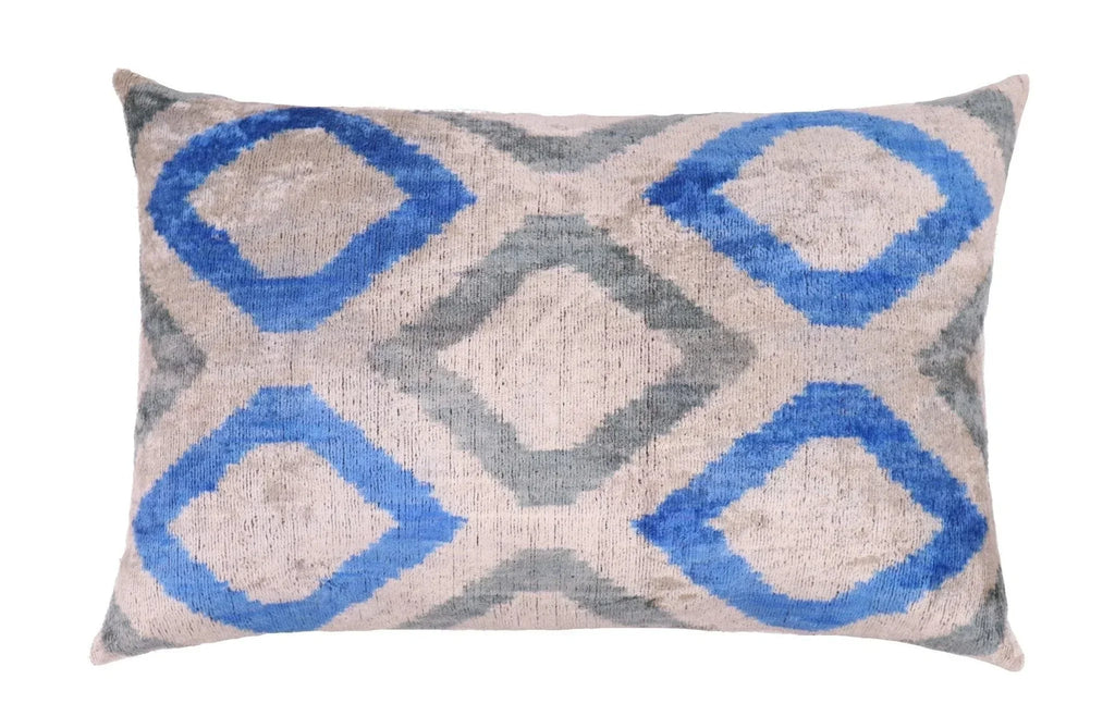 Canvello Handmade Decorative GrayBlue Throw Pillow - 16"X24" Canvello