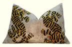Canvello Handmade Designer Tiger Throw Pillow Down Filled - 16"x24", side view - House Of Avana