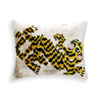 Canvello Handmade Designer Tiger Throw Pillow Down Filled - 16"x24", top view - House Of Avana