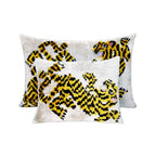 Canvello Handmade Designer Tiger Throw Pillow Down Filled - 16"x24", angled view - House Of Avana