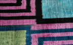 Canvello Handmade Geometric Velvet Throw Pillow with Vibrant Pink Blue Green - Perfect for Modern... - House Of Avana