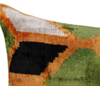 Canvello Handmade Gold Army Green Throw Pillows - 16x24 in, detail shot - House Of Avana