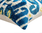 Canvello Handmade Gold Blue Decorative Pillow with Down Insert -  20"X20" Canvello
