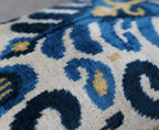 Canvello Handmade Gold Blue Velvet Throw Pillows | 16 x 24 in (40 x 60 cm) Canvello