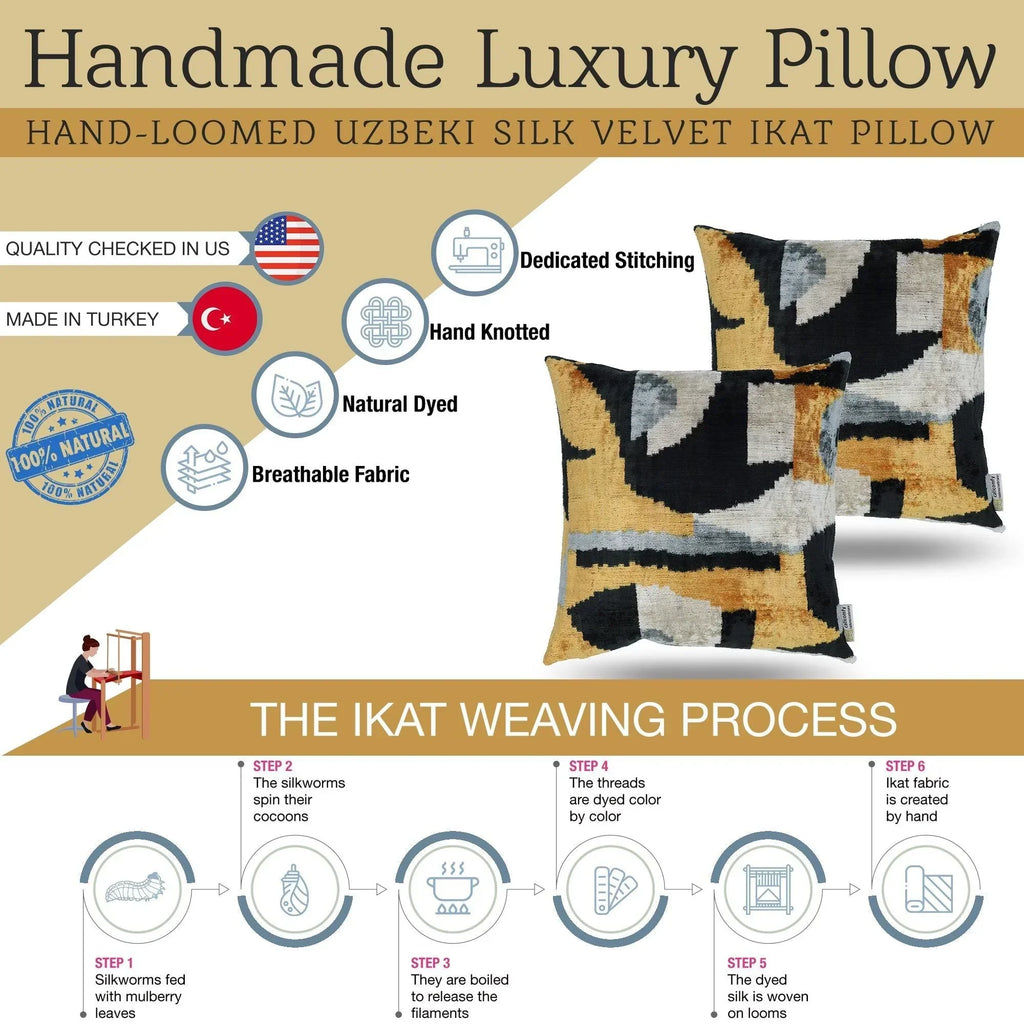 Canvello Handmade Gold Velvet Throw Pillow - 18x18 Canvello