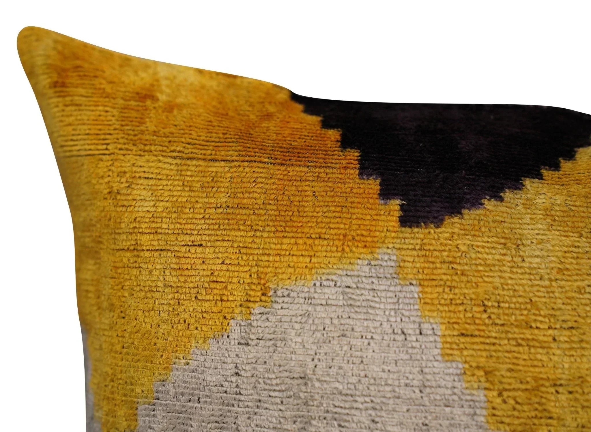 Canvello Handmade Gold Velvet Throw Pillow - 20x20, back view - House Of Avana