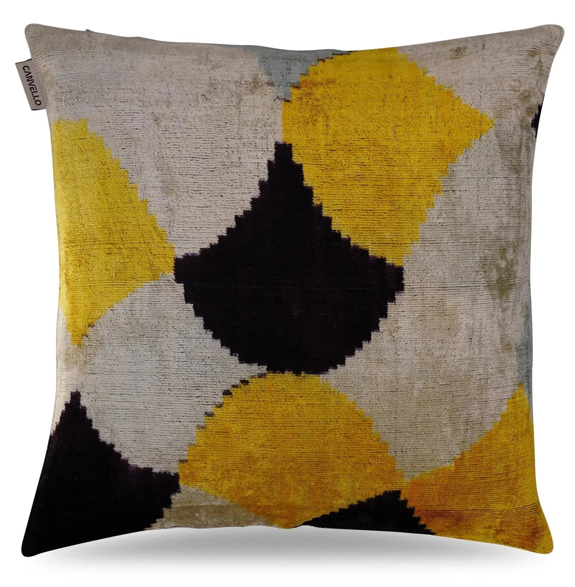 Canvello Handmade Gold Velvet Throw Pillow - 20x20, front view - House Of Avana