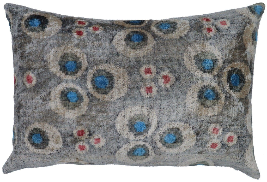 Canvello Handmade Gray Blue Velvet Throw Pillows - 16X24 in Canvello
