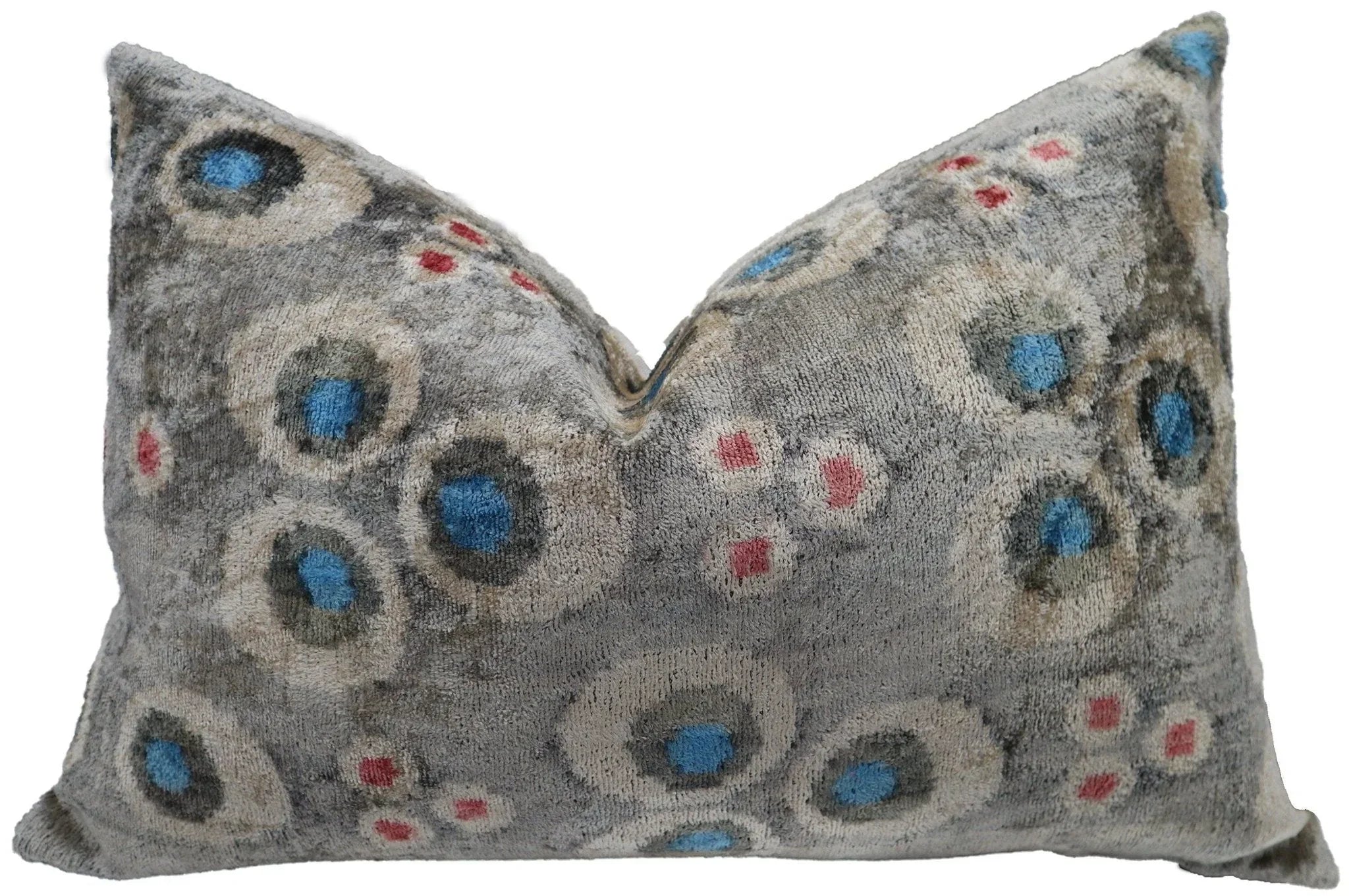 Canvello Handmade Gray Blue Velvet Throw Pillows - 16X24 in Canvello