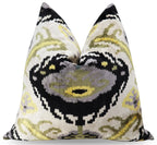 Canvello Handmade Gray Ivory Gold Velvet Throw Pillows - 20x20, lifestyle image - House Of Avana