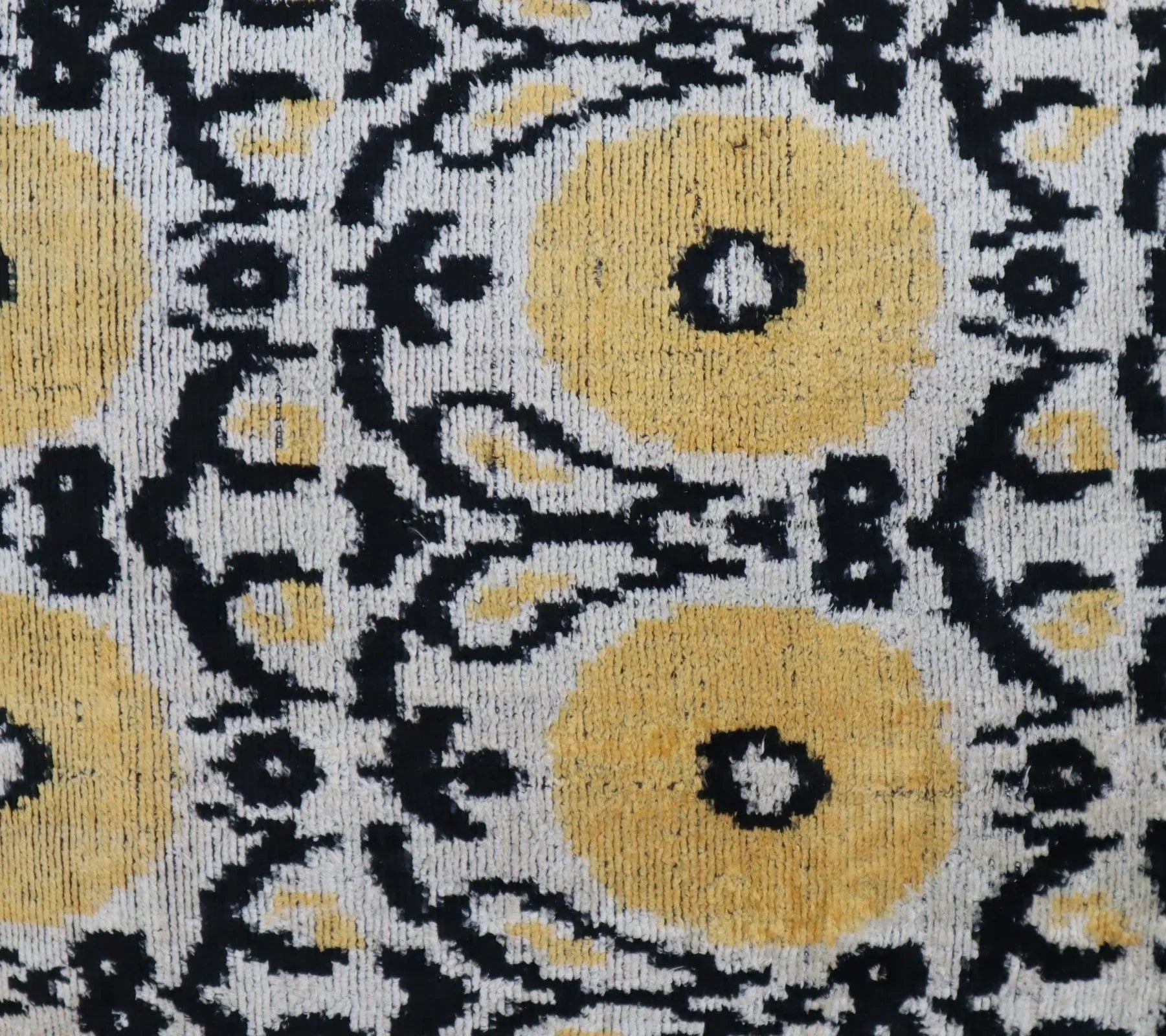 Canvello Handmade Gray Ivory Yellow Velvet Throw Pillows - 20x20, texture detail - House Of Avana