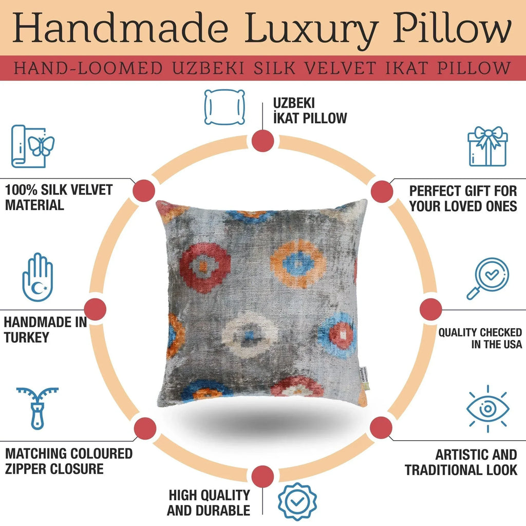 Canvello Handmade Gray Velvet Throw Pillow - 20x20 Canvello