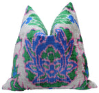 Canvello Handmade Green Blue Velvet Throw Pillow - 20x20 Canvello
