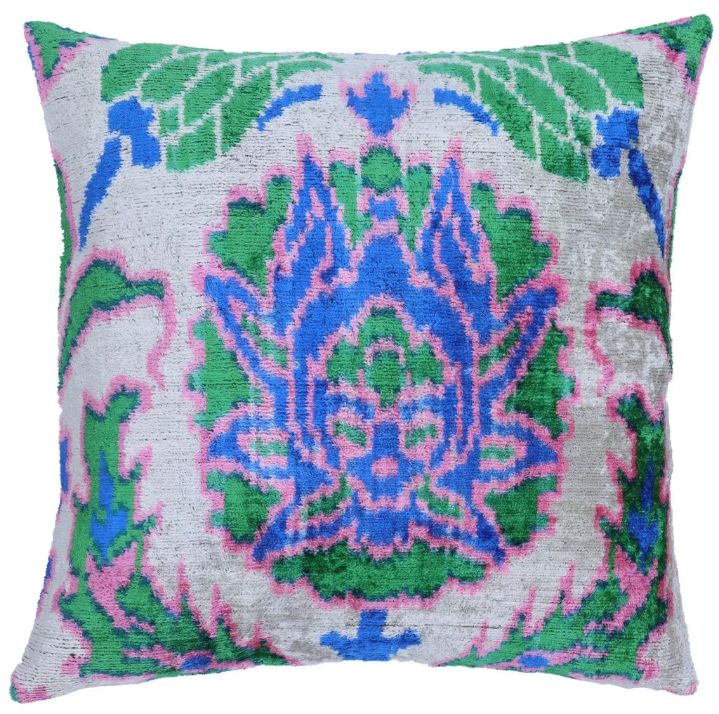 Canvello Handmade Green Blue Velvet Throw Pillow - 20x20 Canvello