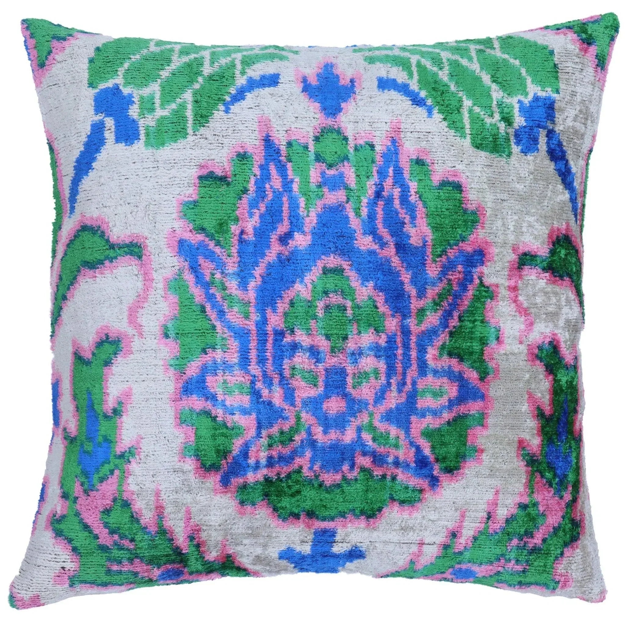 Canvello Handmade Green Blue Velvet Throw Pillow - 20x20 Canvello