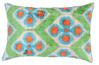 Canvello Handmade Green Orange Velvet Throw Pillows - 16x24 in Canvello