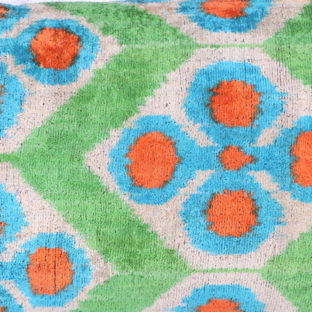 Canvello Handmade Green Orange Velvet Throw Pillows - 16x24 in Canvello