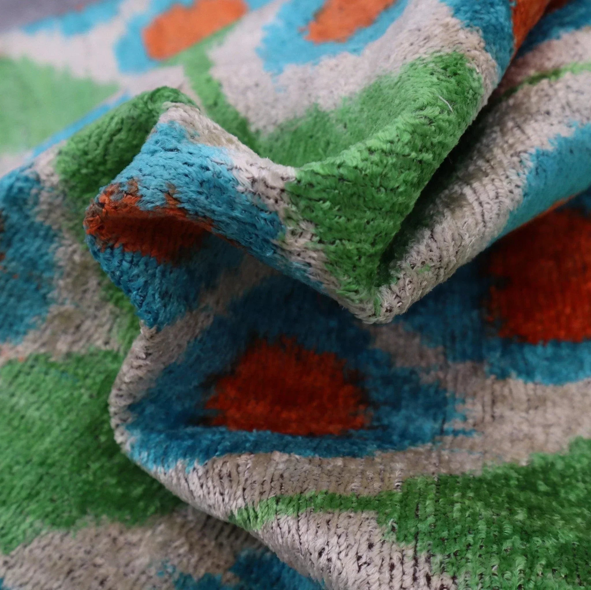 Canvello Handmade Green Orange Velvet Throw Pillows - 16x24 in Canvello