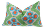 Canvello Handmade Green Orange Velvet Throw Pillows - 16x24 in Canvello