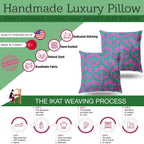 Canvello Handmade Green Pink Velvet Throw Pillow - 20x20, lifestyle image - House Of Avana