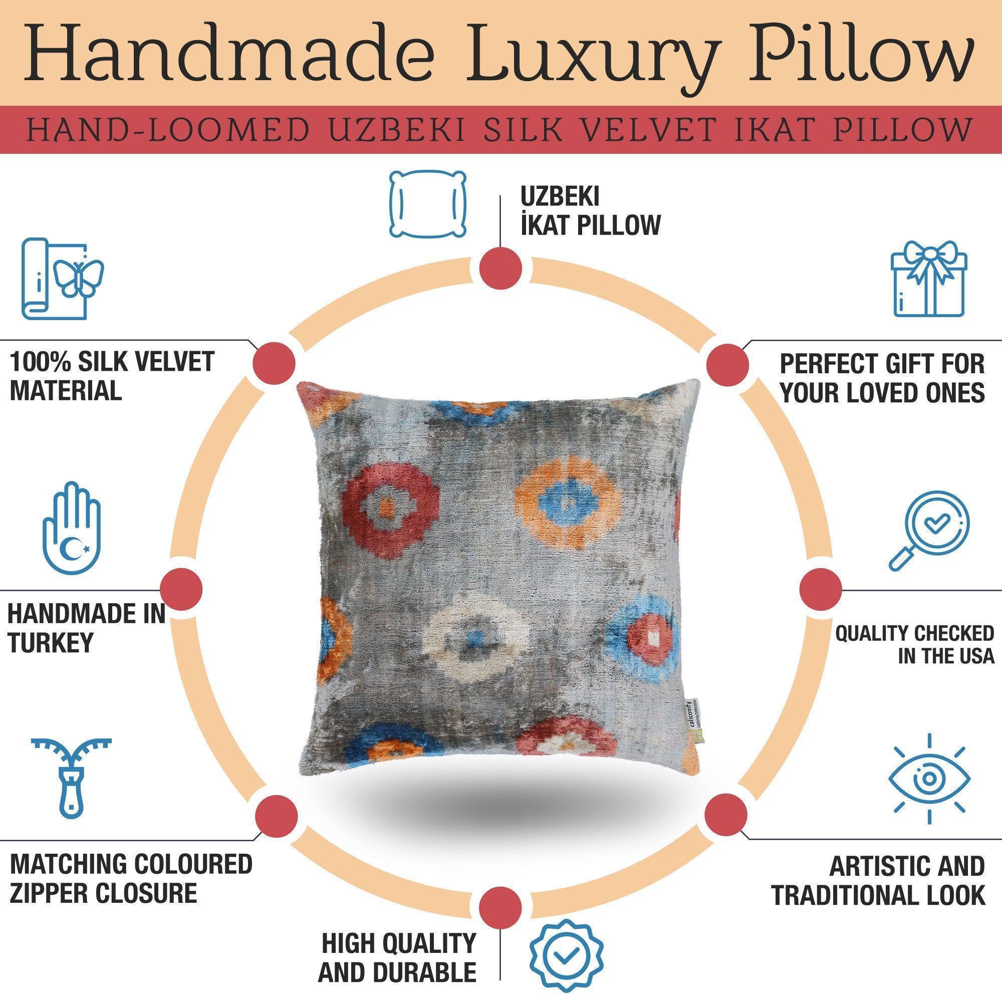 Canvello Handmade Grey Pillows For Couch | 20 x 20 in (50 x 50 cm) Canvello