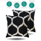 Canvello Handmade Luxury Black Square Pillow - Set of 2 |18x18| Canvello