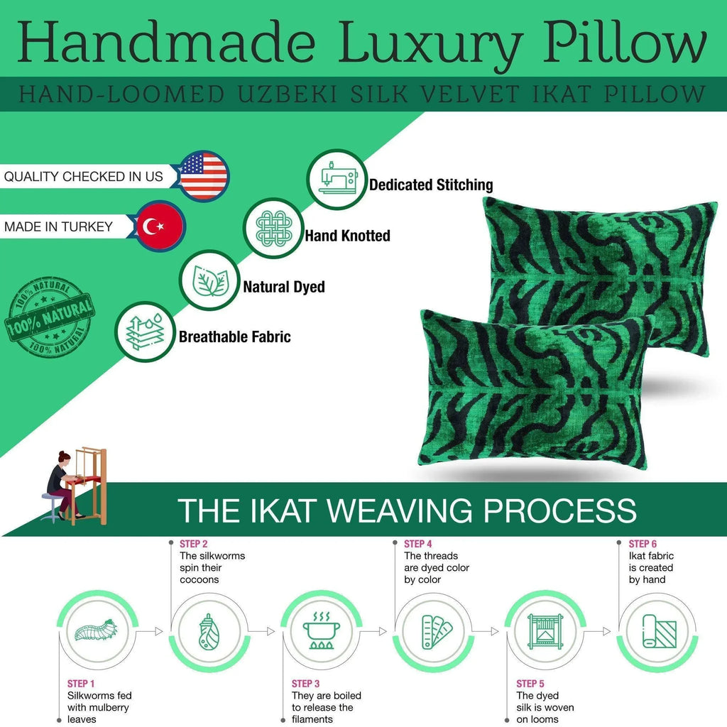 Canvello Handmade Luxury Dark Green Pillow for Couch | 16 x 24 in (40 x 60 cm) Canvello