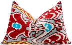 Canvello Handmade Luxury Decorative Pillow Cover & Premium Down Feather Insert Super Soft Velvet Silk Throw Cushion Gray Red Blue 16x24 in Canvello
