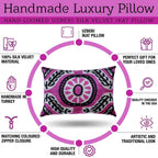 Canvello Handmade Luxury Decorative Pink with Doen Feather Pillow - 16x24in Canvello