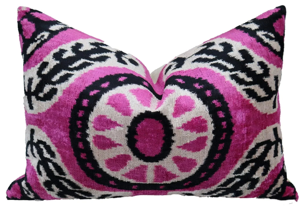 Canvello Handmade Luxury Decorative Pink with Doen Feather Pillow - 16x24in Canvello