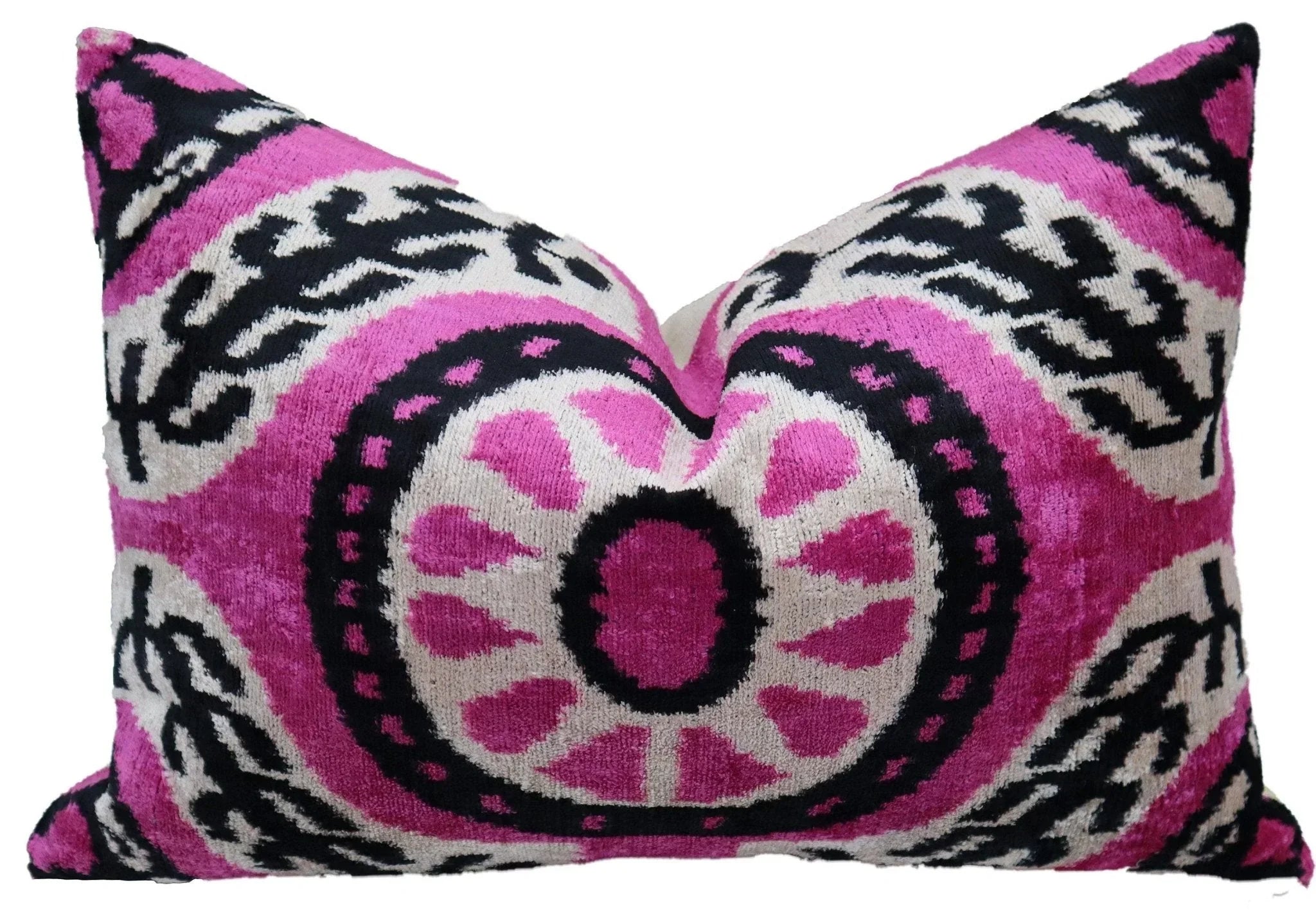 Canvello Handmade Luxury Decorative Pink with Doen Feather Pillow - 16x24in Canvello