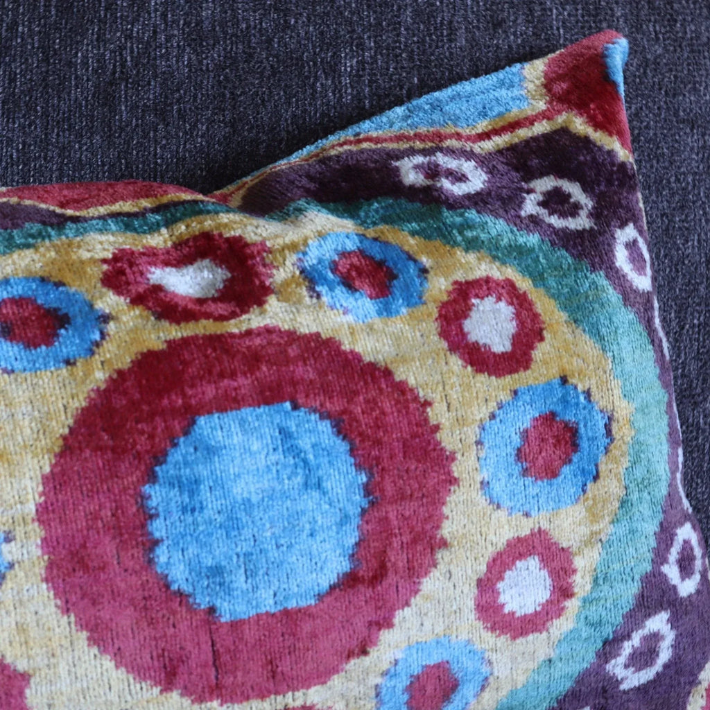 Canvello Handmade Luxury Geometric Gold Red Brown Pillows For Couch - 16x24 Canvello