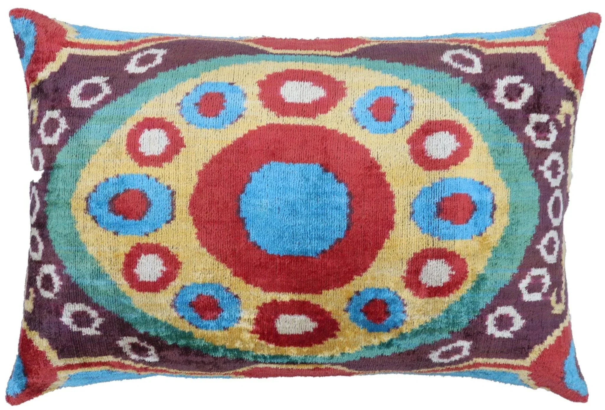 Canvello Handmade Luxury Geometric Gold Red Brown Pillows For Couch - 16x24 Canvello
