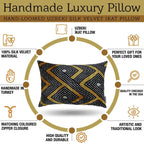 Canvello Handmade Luxury Gold Black Pillow with Down Insert - 16x24 in Canvello