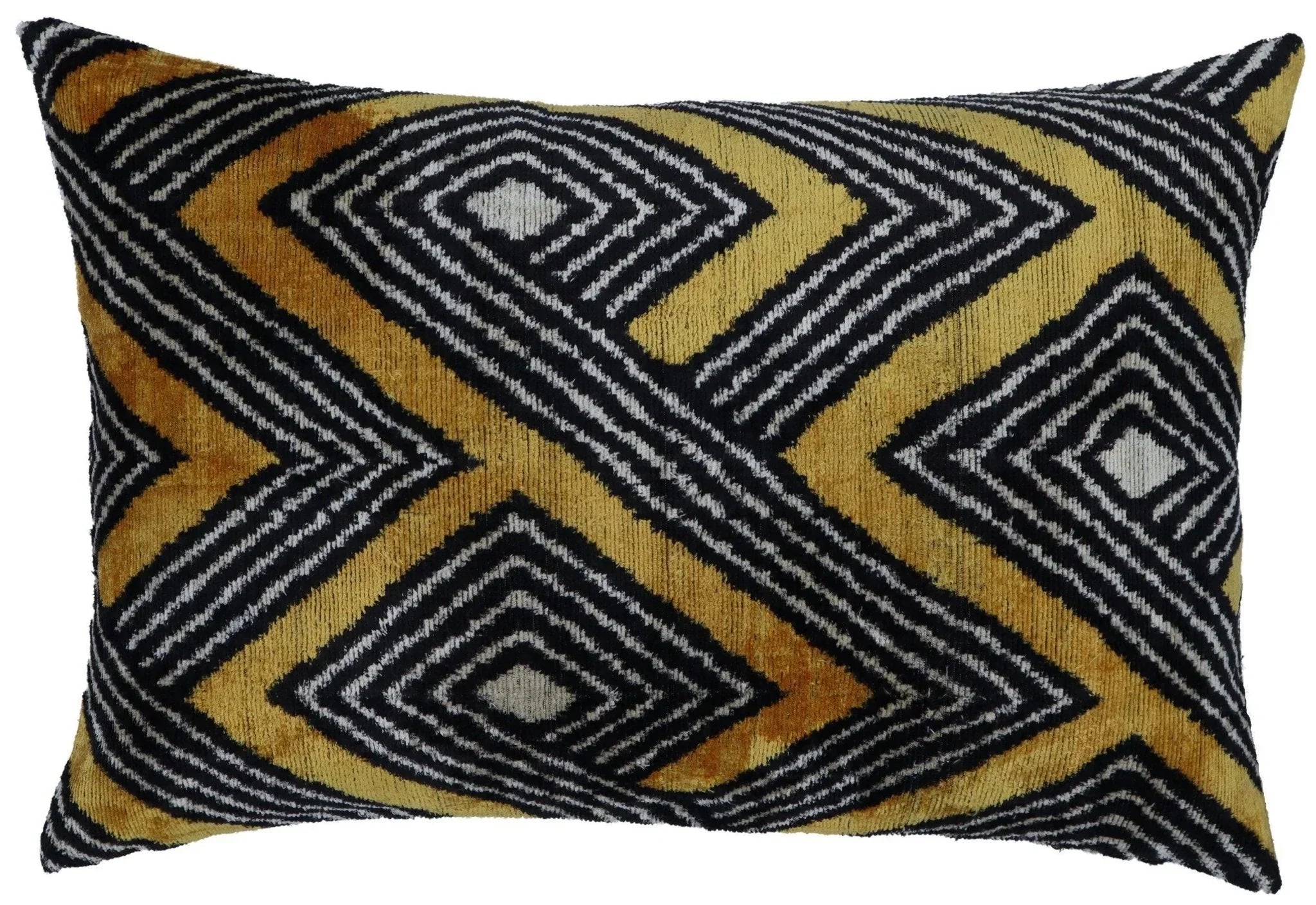 Canvello Handmade Luxury Gold Black Pillow with Down Insert - 16x24 in Canvello