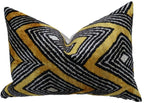 Canvello Handmade Luxury Gold Black Pillow with Down Insert - 16x24 in Canvello