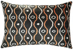 Canvello Handmade Luxury Gold Black Pillow with Down Insert - 16x24 in Canvello