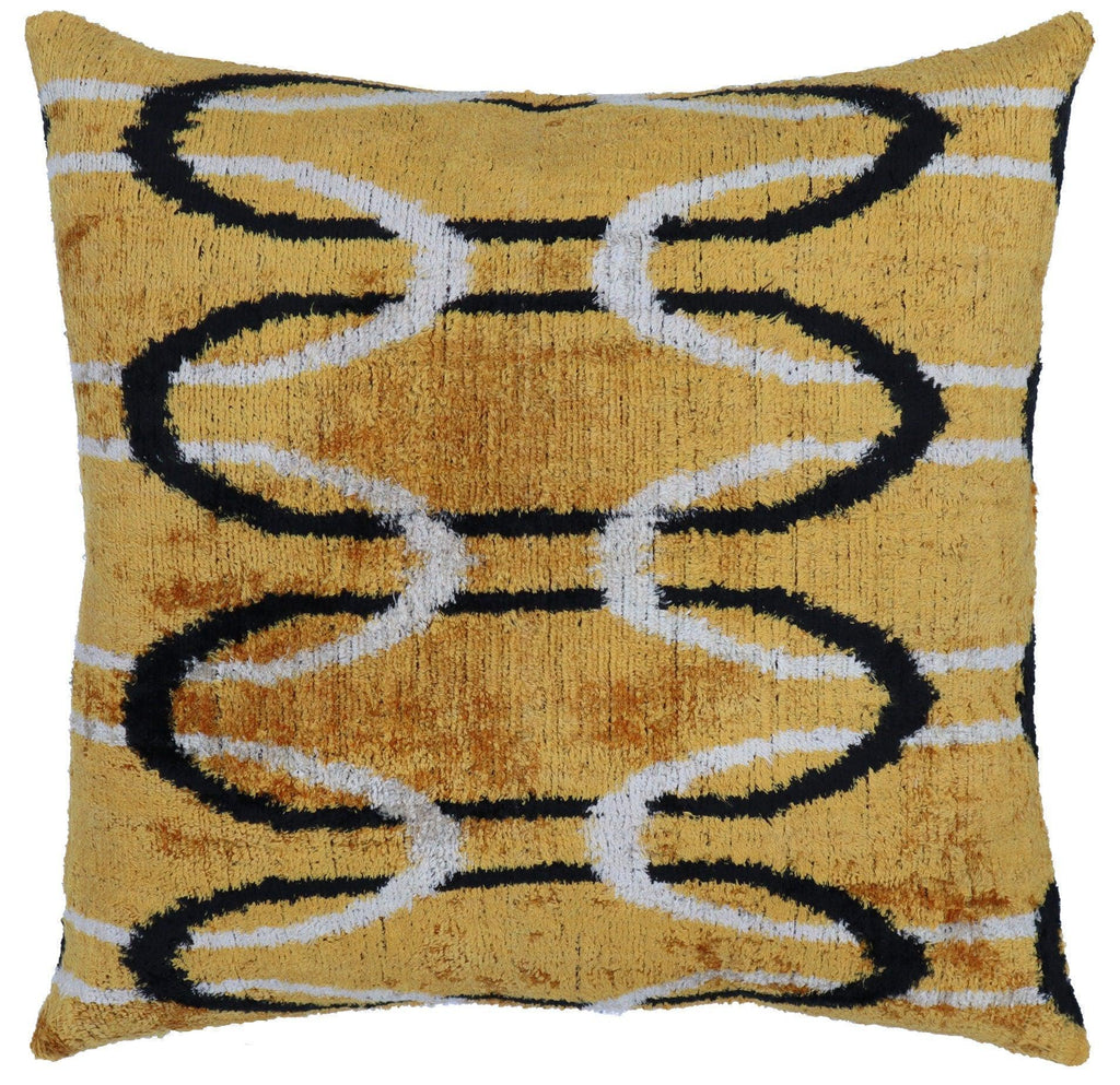 Canvello Handmade Luxury Gold Throw Pillows - 16x16 Inch, front view - House Of Avana