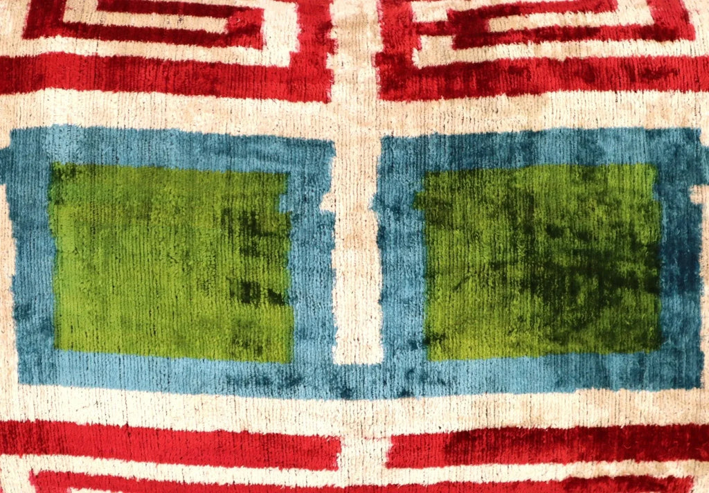 Canvello Handmade Luxury Green Pink Velvet Throw Pillows - 16"x24" Canvello