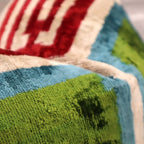 Canvello Handmade Luxury Green Pink Velvet Throw Pillows - 16"x24" Canvello