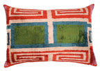 Canvello Handmade Luxury Green Pink Velvet Throw Pillows - 16"x24" Canvello