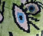 Canvello Handmade Luxury Handmade Velvet Silk Evil Eye Throw Pillow With Down Insert Canvello