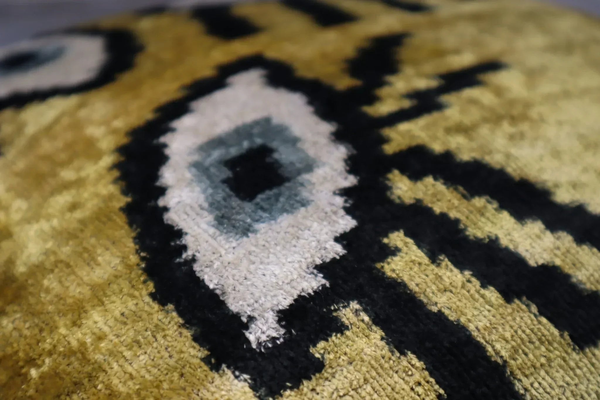 Canvello Handmade Luxury Handmade Velvet Silk Evil Eye Throw Pillow With Down Insert Canvello