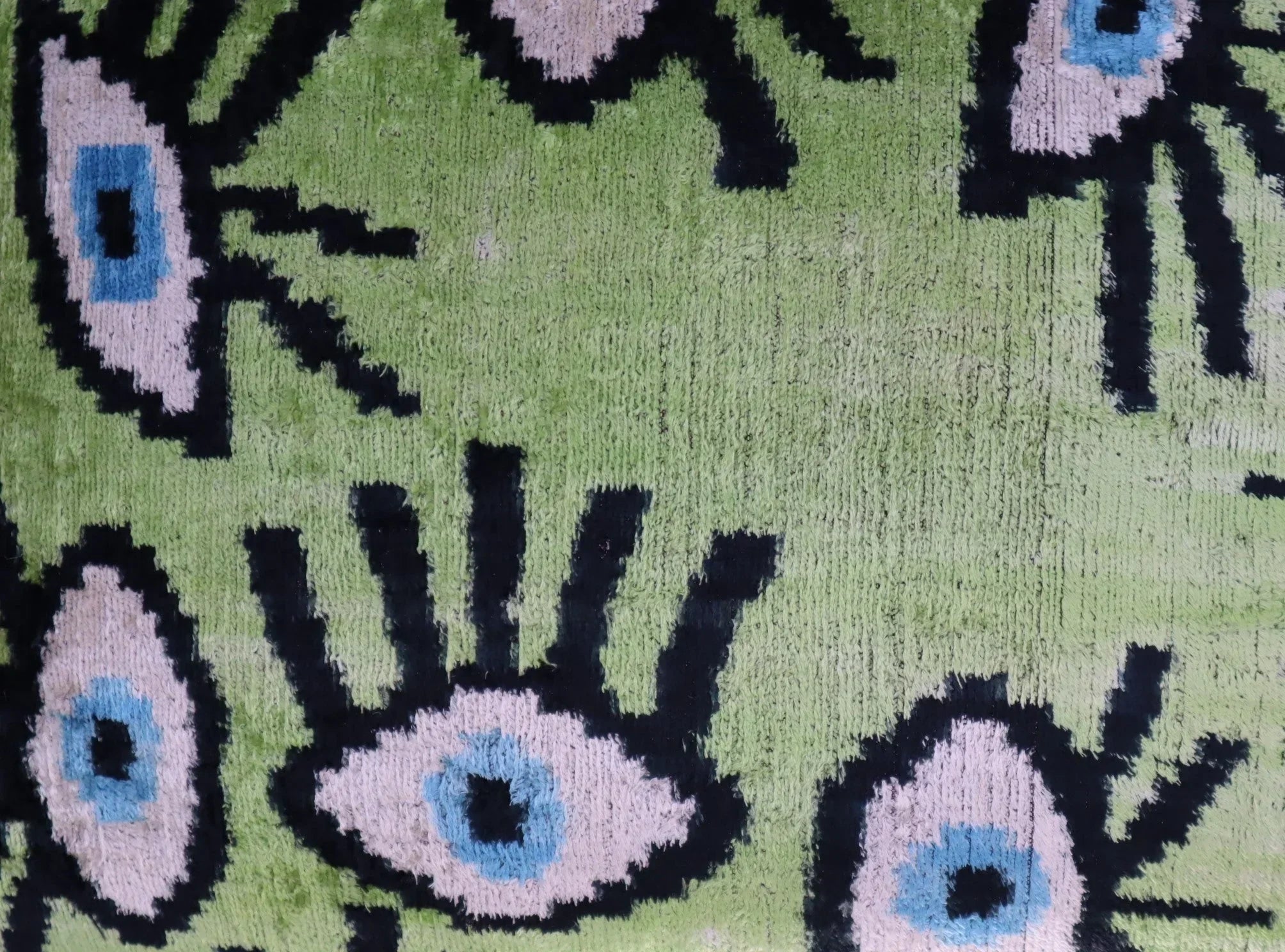 Canvello Handmade Luxury Handmade Velvet Silk Evil Eye Throw Pillow With Down Insert Canvello