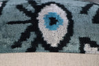 Canvello Handmade Luxury Handmade Velvet Silk Evil Eye Throw Pillow With Down Insert Canvello