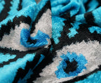 Canvello Handmade Luxury Handmade Velvet Silk Evil Eye Throw Pillow With Down Insert Canvello